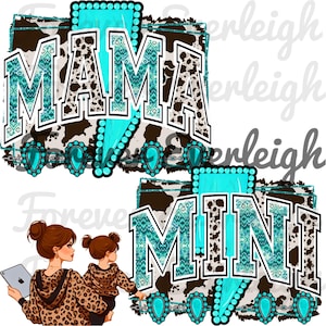 Western mama and mini PNG | matching mommy and me PNG | western png
