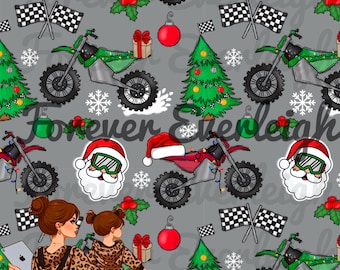 Dirt bike Christmas seamless | Santa seamless | boy Christmas seamless
