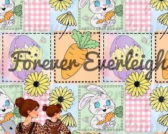 Hand drawn Easter patchwork seamless | Easter seamless | patchwork seamless | Easter bunny pattern