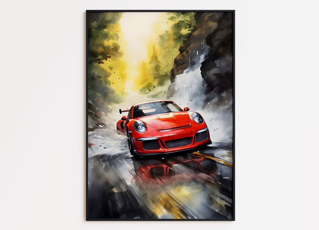 Porsche 911 GT3 RS Red Poster Car Print Wall Art Poster - Etsy UK