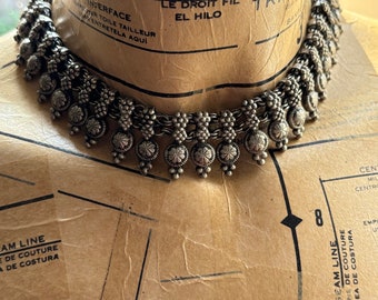Antique ethnic Indian Rajasthan silver necklace