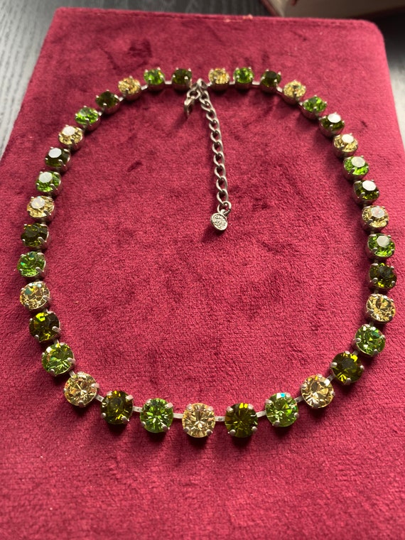 Antique vintage German crystal peridot citrine to… - image 3