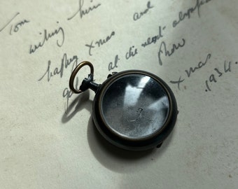 Cassa per orologio da tasca antico in vetro militare color canna di fucile