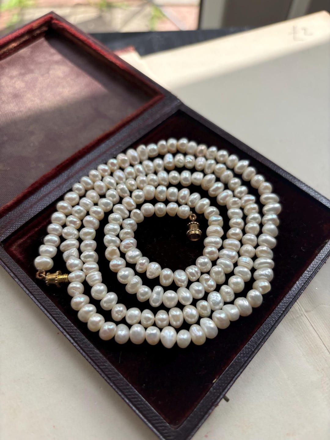 Vintage Real Fresh Water Rice Pearl Flapper Necklace - Etsy