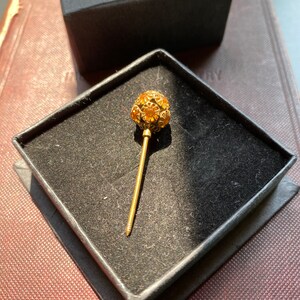 Vintage antique orb stick pin with paste crystal stones