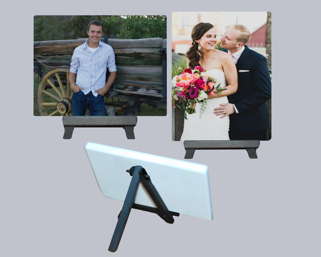 Photo Tiles on Easels, Photo Display, Photo Desk Item, Photo Stand