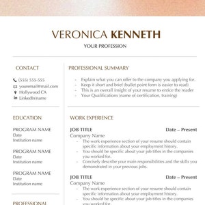 Modern Professional Resume Template for Word, Google Docs