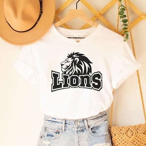 Lion Shirt Women | Lion Mascot Shirt | Lions Football | School Spirit Shirts | Lions Team Shirt | Team Mascot Shirt | Lions Fan