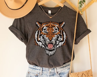 Vintage Tiger Shirt | Tiger Face Shirt | Tiger Shirt | Tiger Face Tee | Animal Shirts for Women | Tiger Tshirt | Tiger Graphic Tee