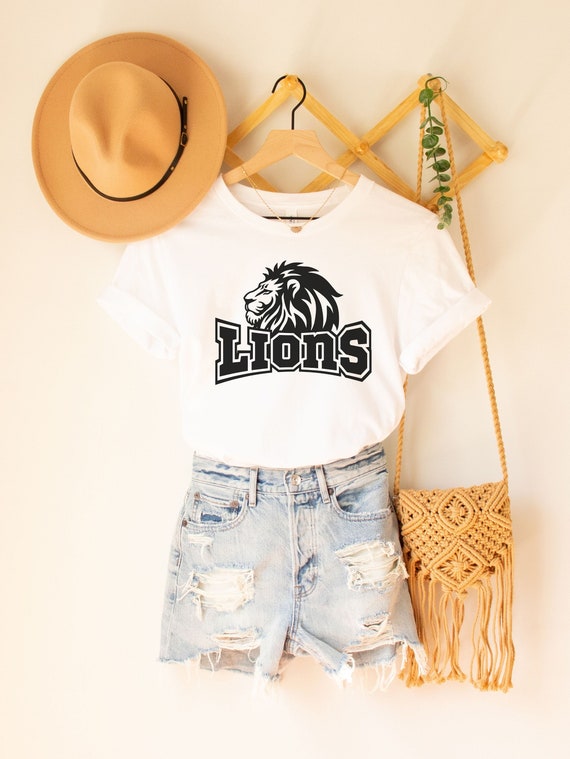 Lion Shirt Women | Lion Mascot Shirt | Lions Football | School Spirit Shirts | Lions Team Shirt | Team Mascot Shirt | Lions Fan