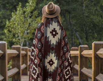 Alpaca Wool Blanket | Handmade Alpaca Blanket | Reversible Southwestern Throw | Native Boho Home Decor Gift | Eco-Friendly Artisan Blanket