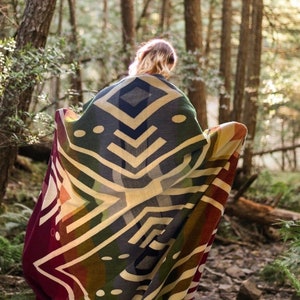 Alpaca Blanket Reversible Southwestern Large Blanket Alpaca Wool Blanket Queen Size Native Artisan Blanket image 1
