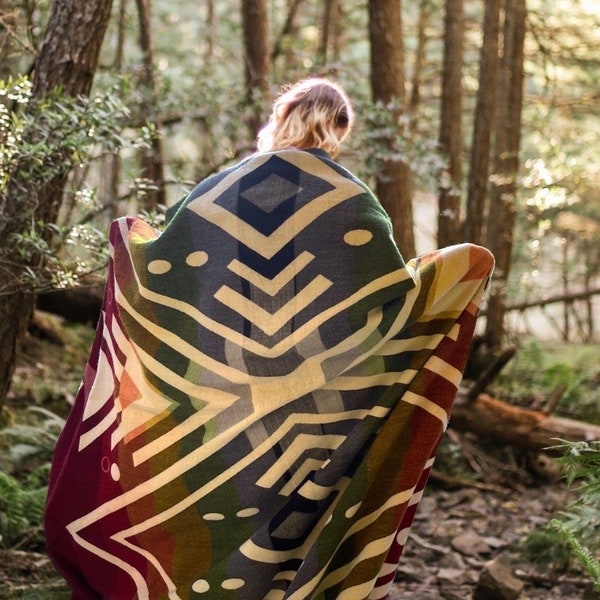 Alpaca Blanket | Reversible Southwestern Large Blanket | Alpaca  Wool Blanket | Queen Size Native Artisan Blanket