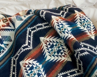 Alpaca Blanket, Southwestern Large Blanket, Alpaca and Sheep Wool Blanket, Queen Size, Native Design