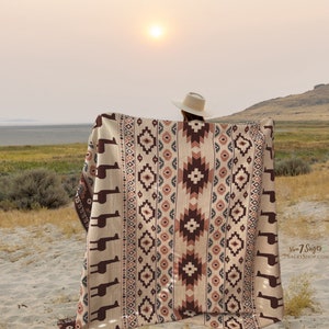 Alpaca Blanket | Reversible Southwestern Large Blanket | Alpaca  Wool Blanket | Queen Size | Native Design