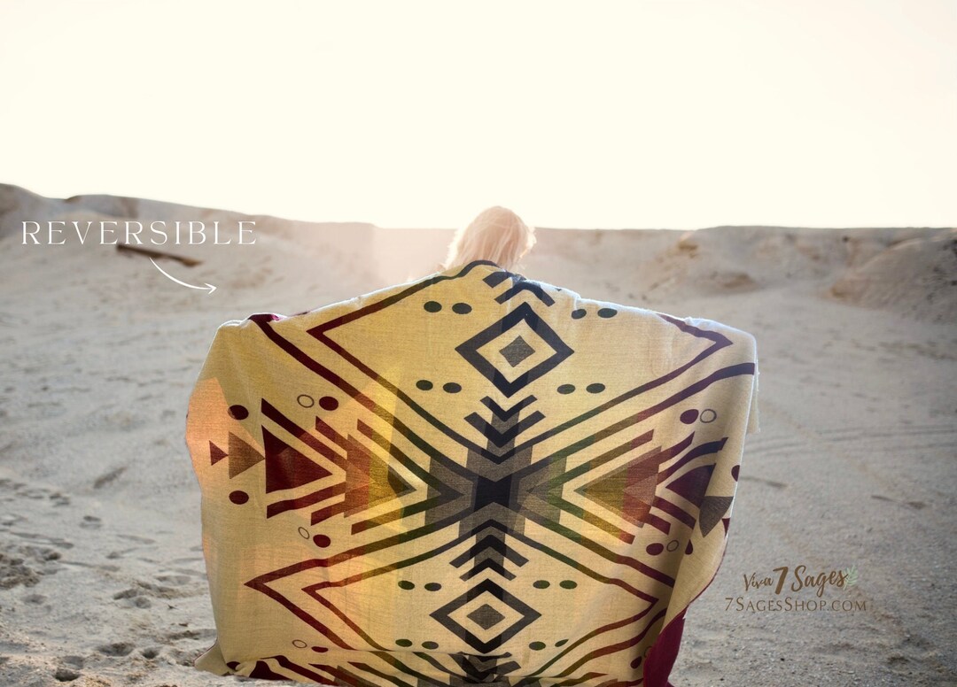 Alpaca Blanket Reversible Southwestern Large Blanket Alpaca Wool Blanket Queen Size Native