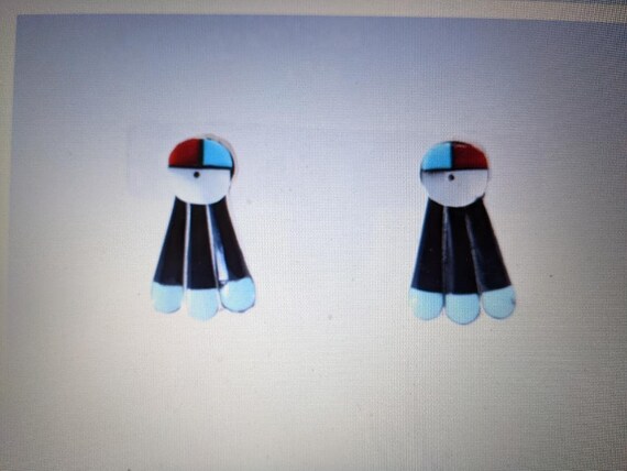 Native American Zuni Handmade Sterling Silver Earrings