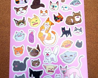Horrible Wee Beasties: heerlijk kattengezicht A5-stickervel
