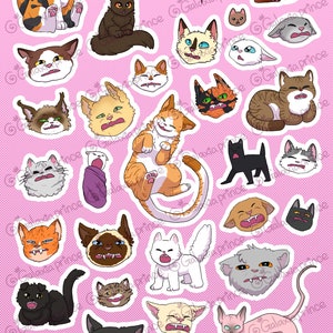 Horrible Wee Beasties: scrungy cat face A5 stickersheet image 3