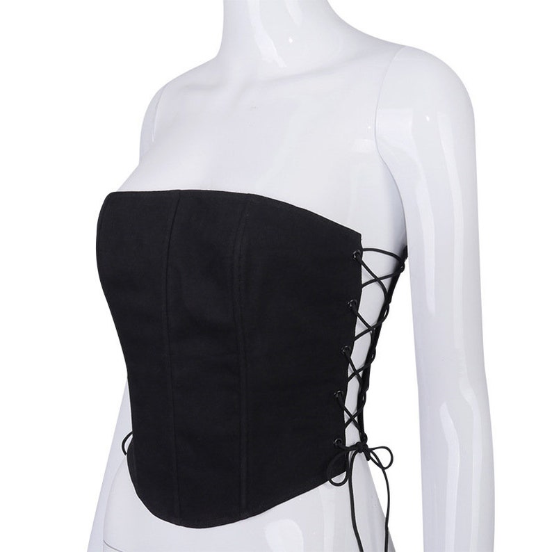 Y2K Sexy Corset Crop Top Streetwear Bustier Woman Vintage Vest | Etsy