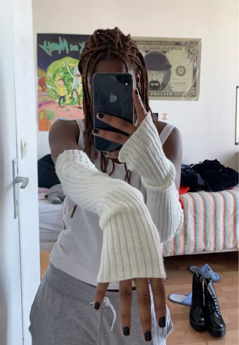 Y2K Streetwear Hand Warmers Gants Harajuku Arm Gloves Femme Etsy Canada