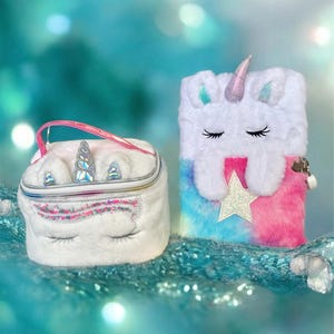 White Unicorn Plush Bag Unicorn Diary Gift Set
