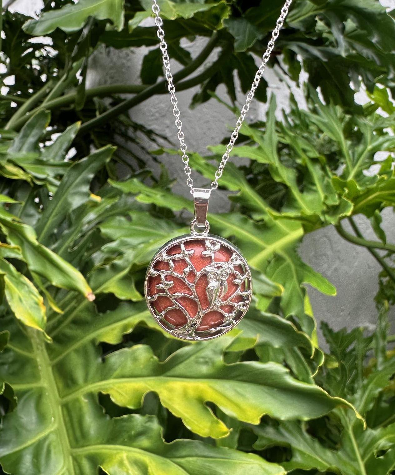 Goldstone Owl Pendant Necklace