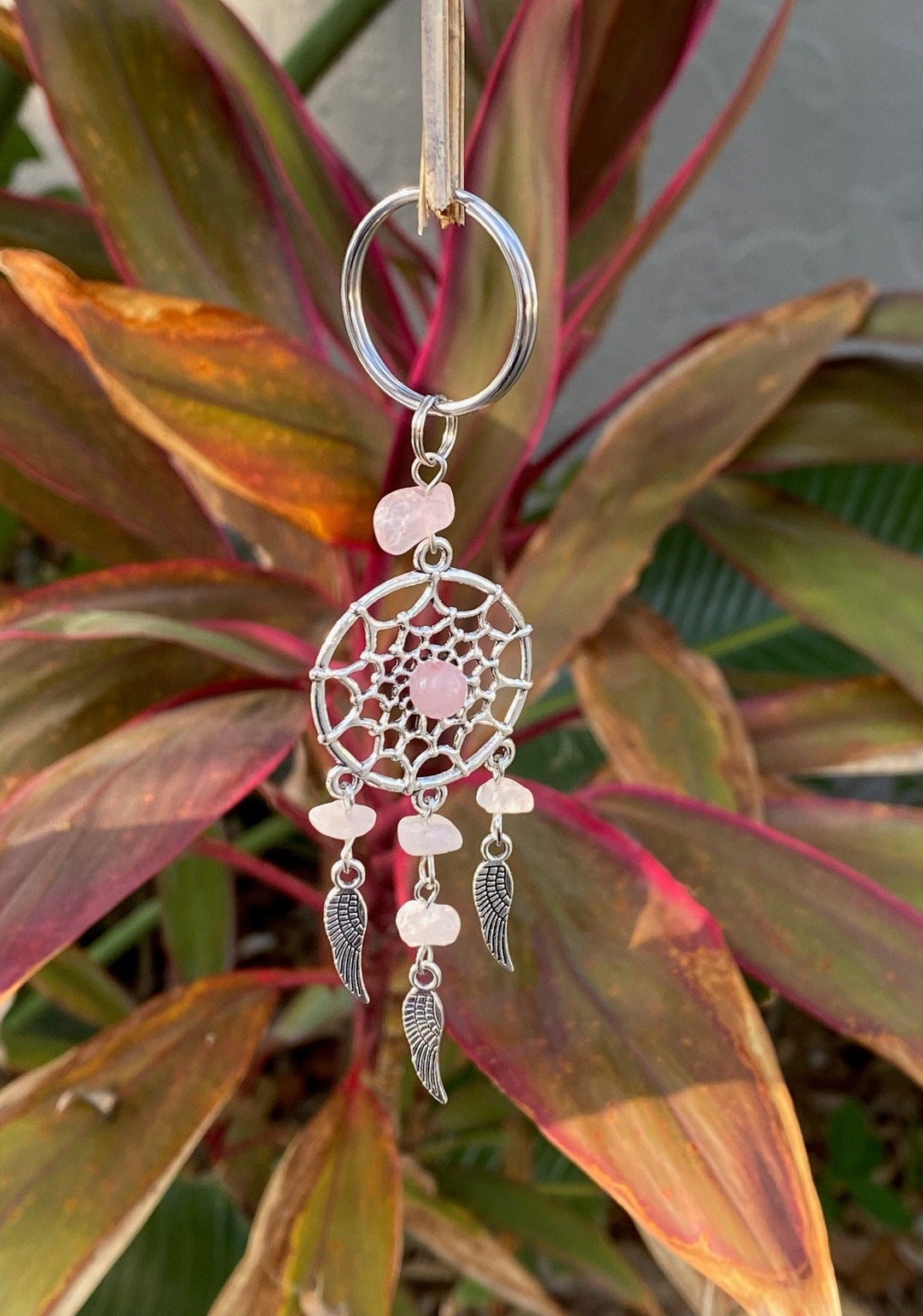 Rose Quartz Keychain Rose Quartz Crystal Keychain Chakra