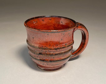 Mug, 14 ounces, red glazed stoneware