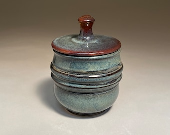 Covered Jar, 5.5 inches tall, stoneware