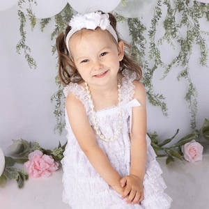 White Lace Dress, Baby Girl Lace Petti Romper, Girls First Birthday Outfit, Cake Smash Outfit, Baby Christening Dress, White Baptism Dress
