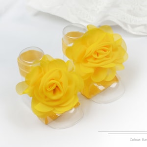 Baby Barefoot Sandals, Baby Shoes, Baby Girl Yellow Sandals, Sunflower Photoshoot, Bee Sandals, Bee Day Baby Photoshoot Accessories
