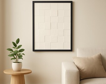 Cream Geometric Poster – Minimalist Wall Art Print – Neutral Abstract Home Décor – Modern Geometric Poster