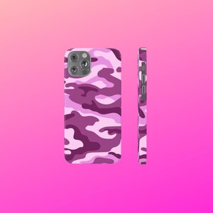 Pink Camouflage Personalized Slim Phone Case Aesthetic Phone Case, iPhone 12, iPhone 12 Pro, Phone 12 Pro Max,  iPhone 13,  iPhone 13 Pro,