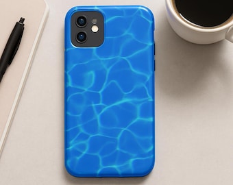 Funda para iPhone con diseño de olas del océano azul – Funda playera – Accesorio con estética marina – Compatible con varios modelos de iPhone