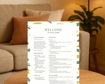 Simple One-Page Airbnb Template • Easy Customizable Design for Hosts • Vacation Rental Welcome Template