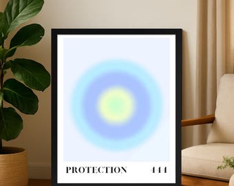 Blue Aura Poster – Minimal Blue Wall Art Print, Soft Gradient Home Decor, Modern Abstract Artwork