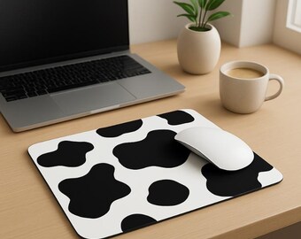Custom Cow Print Mouse Pad • Personalized Desk Decor • Cute Animal Print Mouse Pad for Home or Office