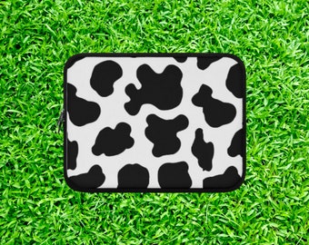 Cow Print Personalized Laptop Sleeve, Laptop Sleeve Covers, Macbook Sleeve, 13 inch Laptop Case, Cute Laptop Sleeve, 13" MacBook Case