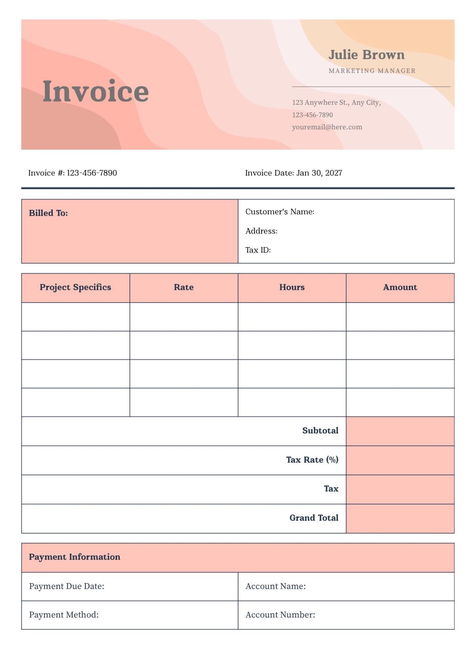 Professional Invoice Template for Small Business | Customizable PDF ...