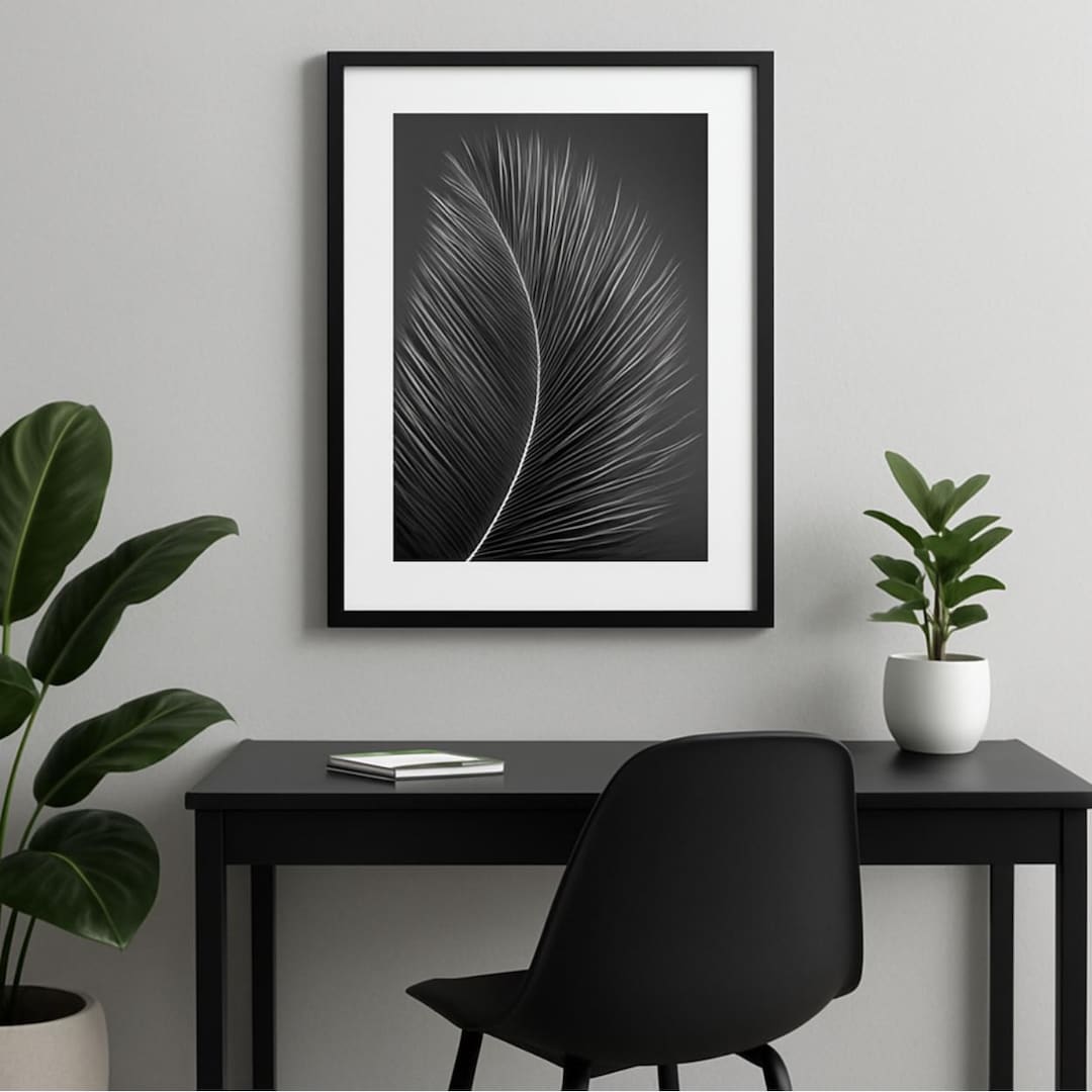 Black & White Palm Tree Poster – Minimalist Tropical Wall Art Print ...
