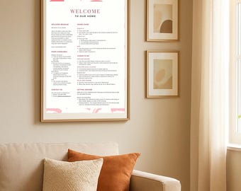 Simple One-Page Airbnb Template • Easy Customizable Design for Hosts • Vacation Rental Welcome Template