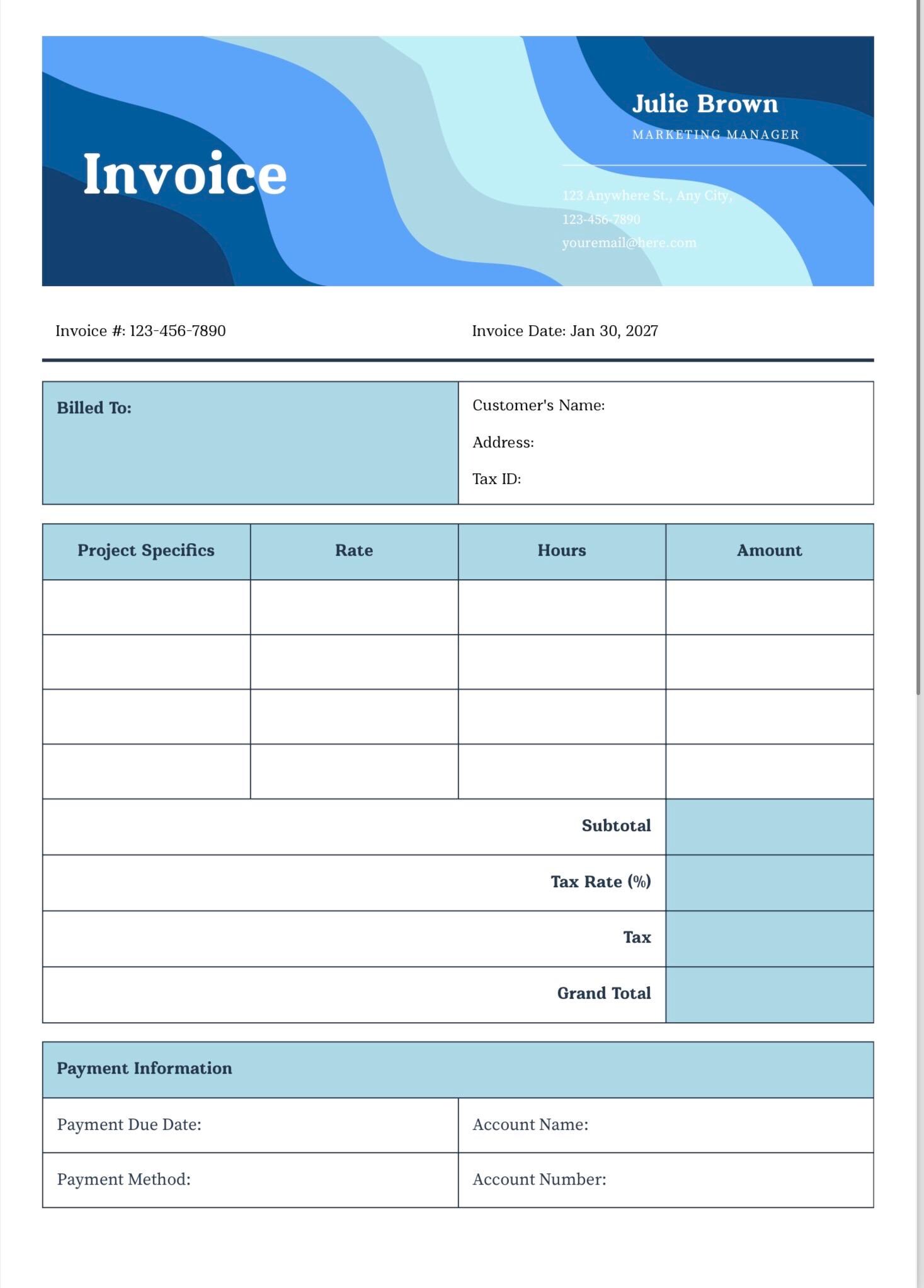 Professional Invoice Template for Small Business • Customizable PDF ...