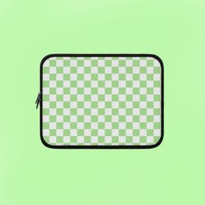 Sage Green Checkered Personalized Laptop Sleeve, Laptop Sleeve Covers, Macbook Sleeve, 13 inch Laptop Case, Cute Laptop Sleeve, 13&quot; MacBook