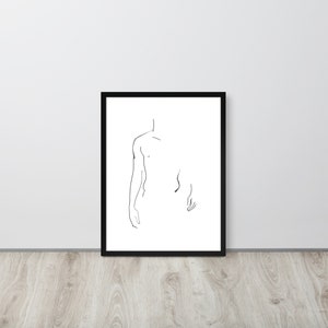 Abstract Line Art, Sketch, Male Body Art, Body Art, Line Drawing, Body Positive Art, Aesthetic Poster, Modern Poster