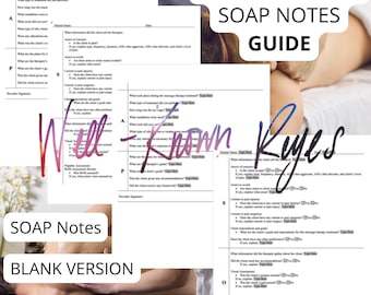 Massage Therapy SOAP Notes Guide, SOAP Notes Guide that helps massage therapist chart their client's SOAP Notes