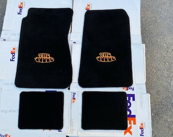 68-72 Pontiac GTO Black Floor Mats With Embroidered Logo – Front Set By Lloyd Mats