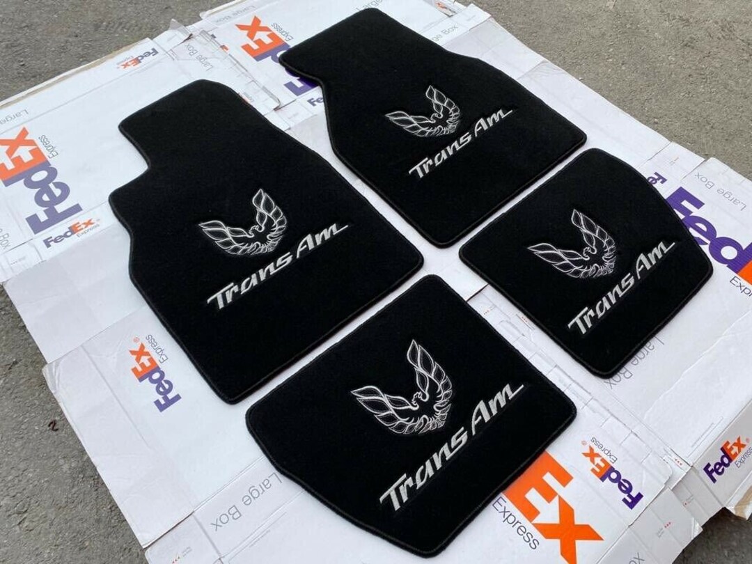 For Pontiac Firebird Trans Am Floor Mats Carpet Black/silver Etsy