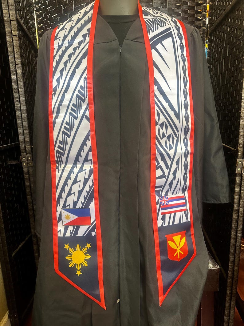 Philippines Filipinos Graduation Stole Custom Class Of 2026 Tribal Simple Style main image 0