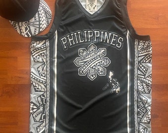 Philippines Filipino Tribal 3 Stars and Sun Basketball Jersey Free Tribal Brim Hat with purchase